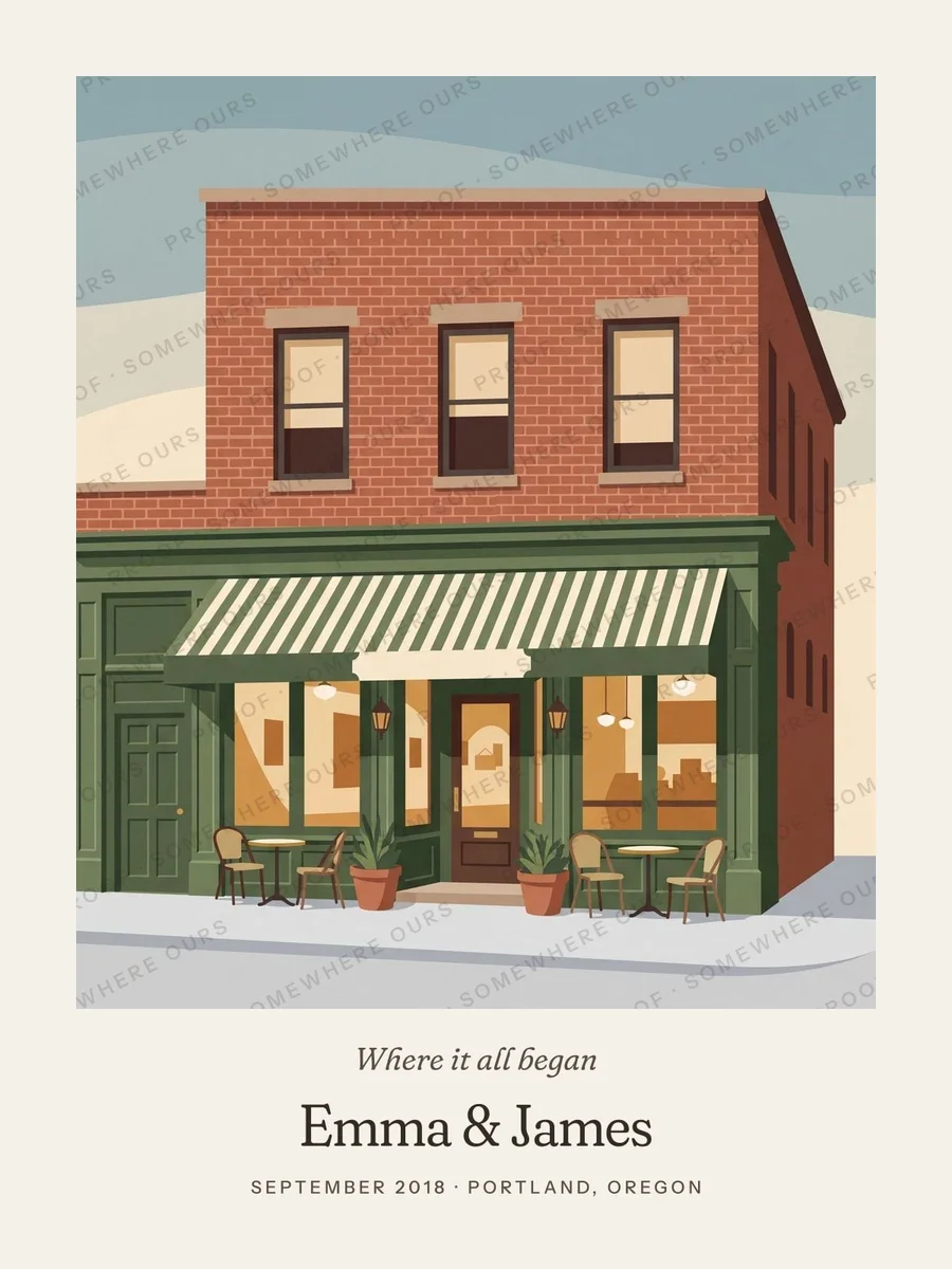 A watermarked proof of the café print