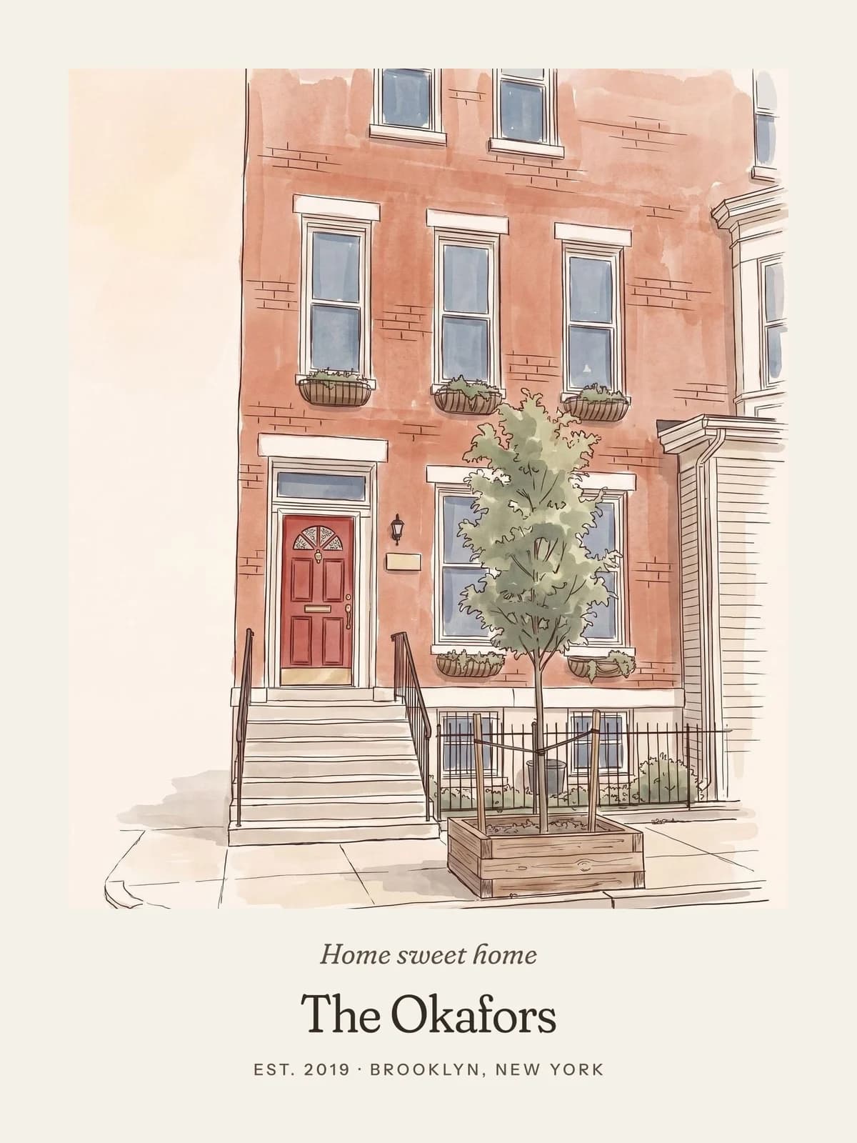 Our First Home sample, Line & Wash style