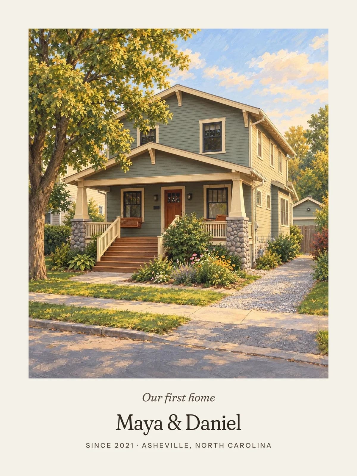 Our First Home sample, Painterly style